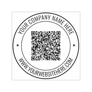 Your QR Code Custom Text Round Self-inking Stamp