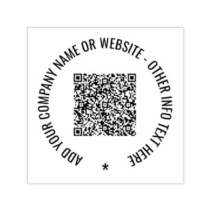 Your QR Code Custom Text Round Self-inking Stamp
