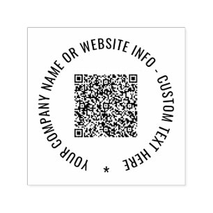 Your QR Code Custom Text Round Self-inking Stamp