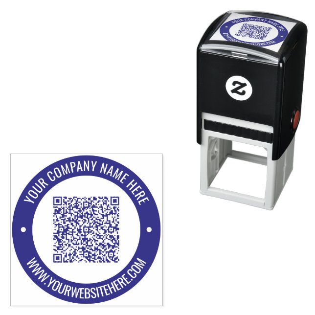 Your QR Code Custom Text Round Stamp Choose Colour (In Situ)