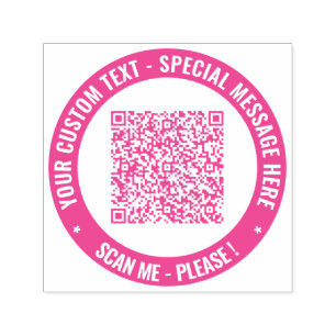 Your QR Code Custom Text Round Stamp Template