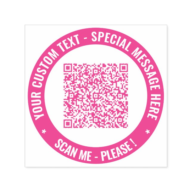 Your QR Code Custom Text Round Stamp Template (Design)
