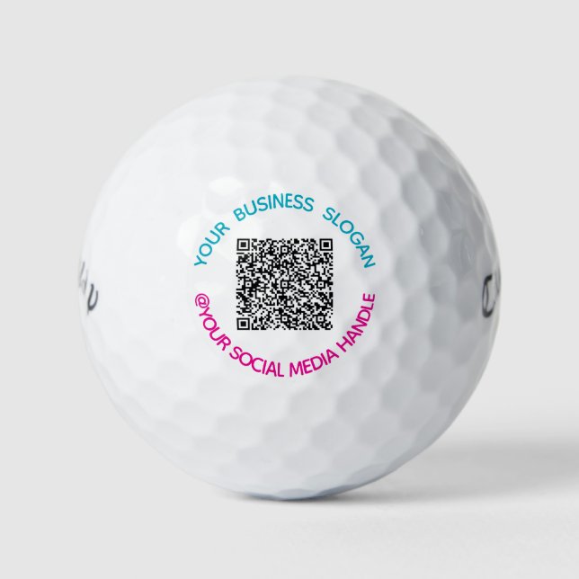 Your QR Code Custom Text Stamps Golf Balls Example (Front)