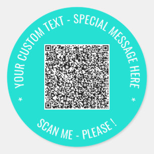 Your QR Code Custom Text Stickers Choose Colour