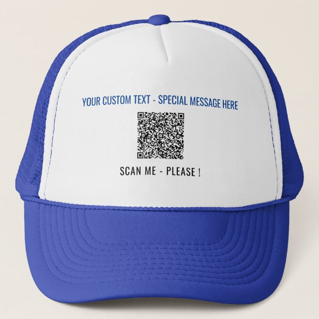 Your QR Code Custom Text Trucker Hat Choose Colour (Front)