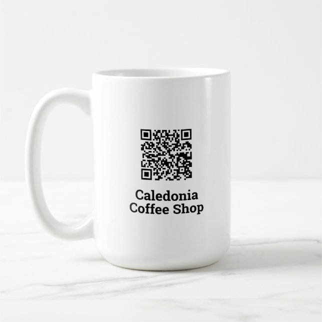 Your QR Code Design. Coffee Shop Mug (Left)