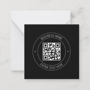 Your QR code & Editable Text   Black & White Card