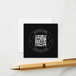 Your QR code & Editable Text   Black & White Enclosure Card