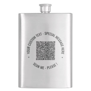 Your QR Code Flask Gift Scan Info and Custom Text