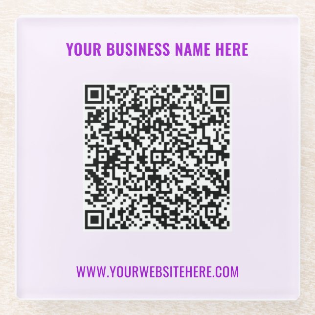 Your QR Code Glass Coaster Example Custom Text (Front)