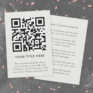 Your QR Code   Grey Modern Minimalist Simple Invitation