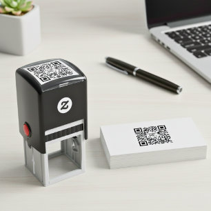 Your QR Code Here Rubber Stamp