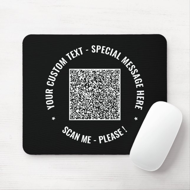 Your QR Code Info Custom Text and Colours Mouse Pa Mat (With Mouse)