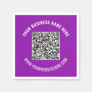 Your QR Code Info Custom Text and Colours Napkins