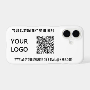 Your QR Code Info Custom Text and Logo iPhone Case