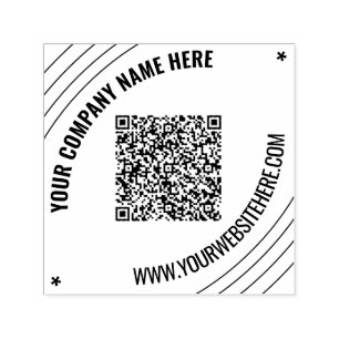 Your QR Code Info Custom Text Unique Design Stamp