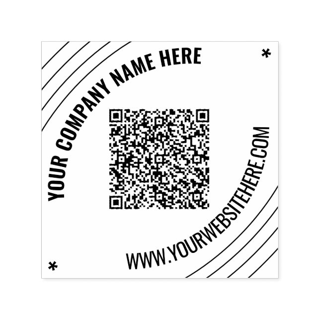 Your QR Code Info Custom Text Unique Design Stamp (Design)