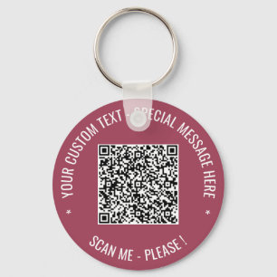 Your QR Code Info Keychain Custom Text and Colors