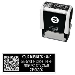 Your QR Code Info Name Address Personalised Stamp