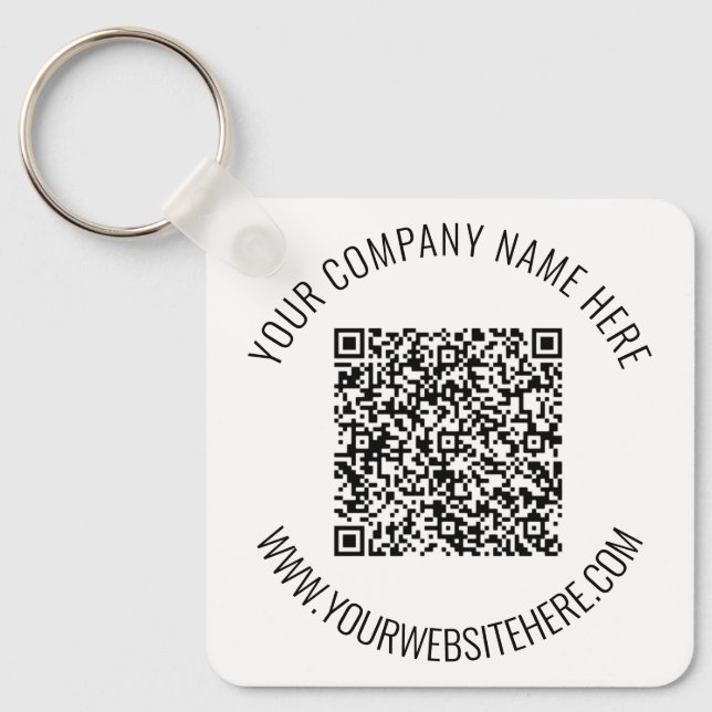 Your QR Code Info Text and Colours Keychain Gift (Front)