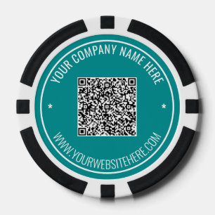 Your QR Code Info Text Branded Poker Chips Example