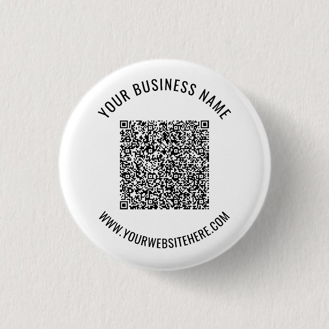 Your QR Code Info Text Business Promotional Button (Front)