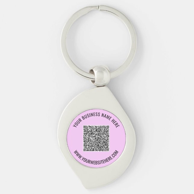 Your QR Code Keychain Example with Custom Text (Front)