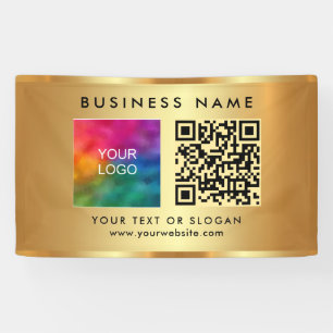 Your QR Code Logo Indoor Faux Gold Promotional Banner