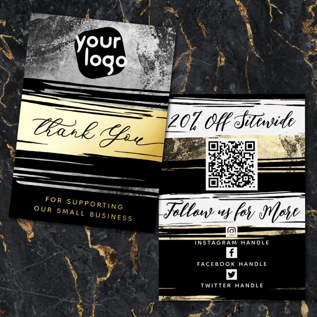 Your QR Code & Logo Modern Thank You Discount Card (Creator Uploaded)