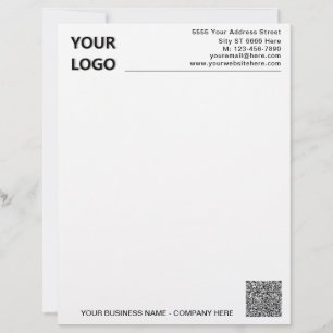 Your QR Code Logo Name Info Buziness Letterhead 