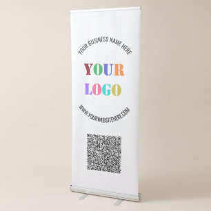Your QR Code Logo Text Business Retractabe Banner