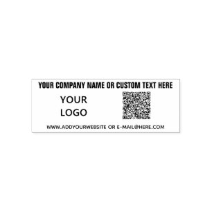 Your QR Code Logo Text Info Self-inking Stamp