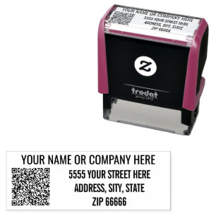 Your QR Code Name Address Business Stamp