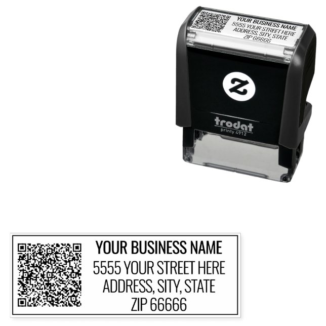 Your QR Code Name Address Stamp Example (In Situ)
