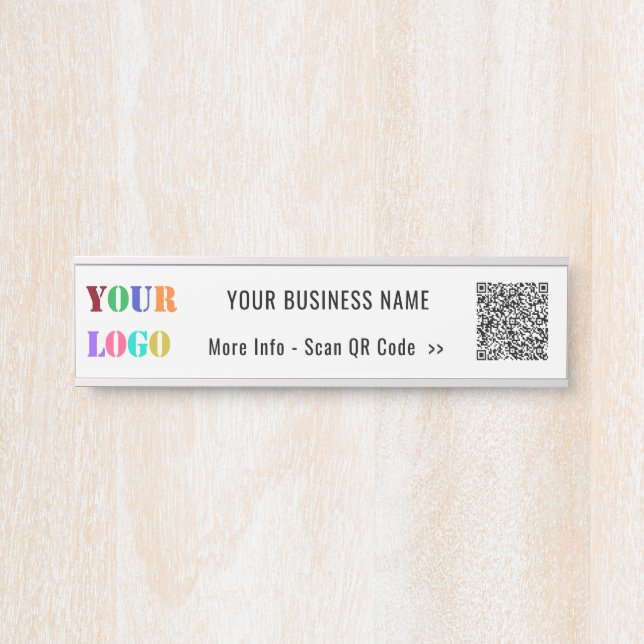 Your QR Code Name and Logo Business Door Sign (Front)