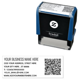 Your QR Code Name Info Address Self-inking Stamp
