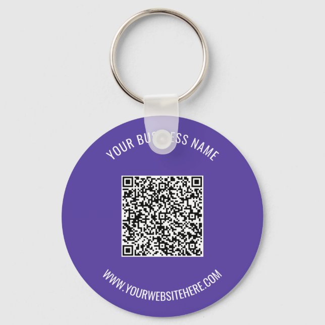 Your QR Code Name Info Colors Promotional Keychain (Front)