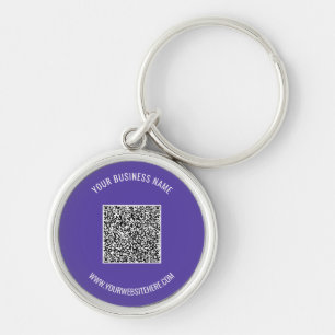 Your QR Code Name Info Colors Promotional Keychain