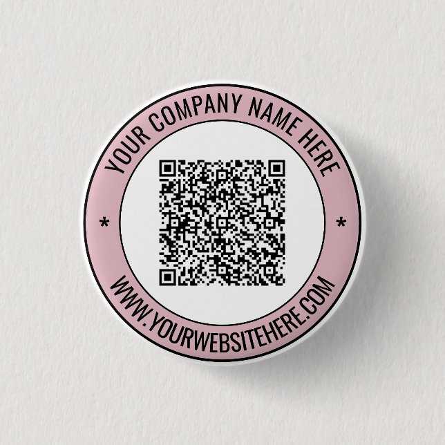 Your QR Code Name Website Colour Promotional Butto 3 Cm Round Badge (Front)