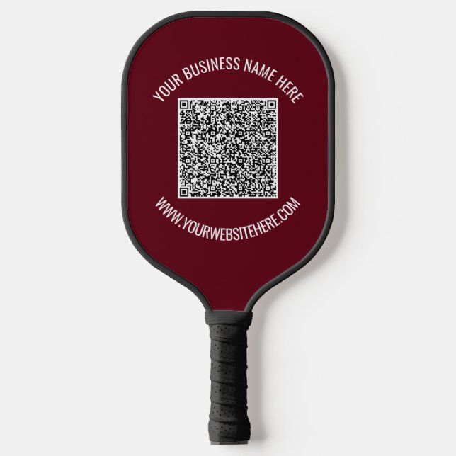 Your QR Code Name Website Colours Pickleball Paddl Paddle (Front)