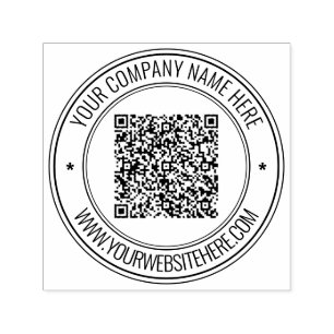 Your QR Code Name Website Round Self-inking Stamp