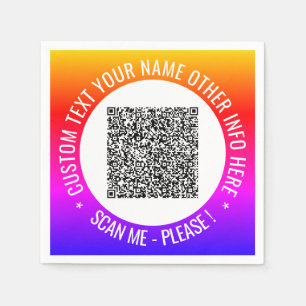 Your QR Code Napkins Example with Custom Text