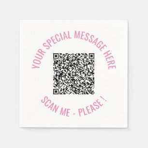 Your QR Code Napkins with Custom Text and Colours