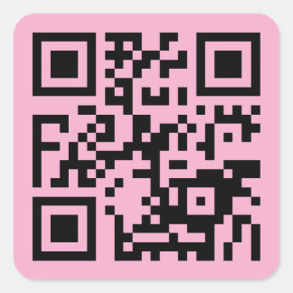 Your QR Code on Light Pink Square Sticker