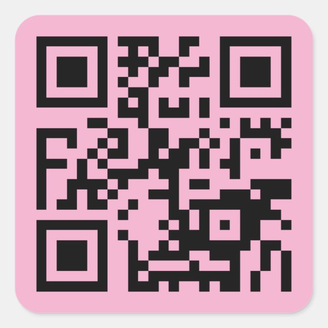Your QR Code on Light Pink Square Sticker (Front)