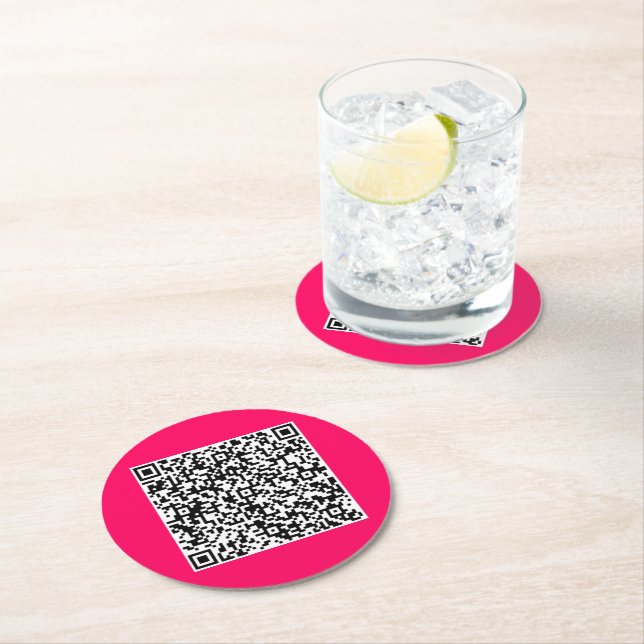 Your QR Code Paper Coaster Template Custom Colour (Insitu)