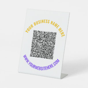 Your QR Code Pedestal Sign Example Custom Text