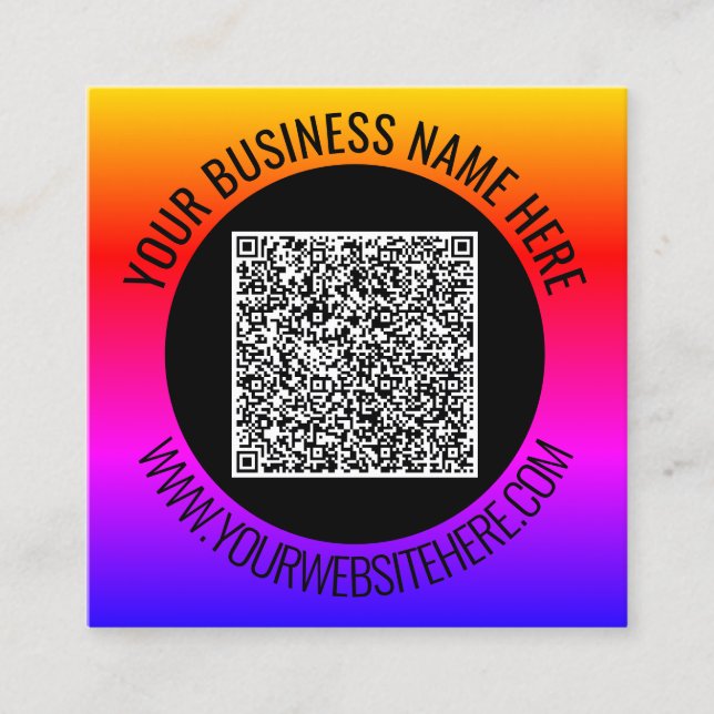Your QR Code Scan and Custom Text Business Card (Front)