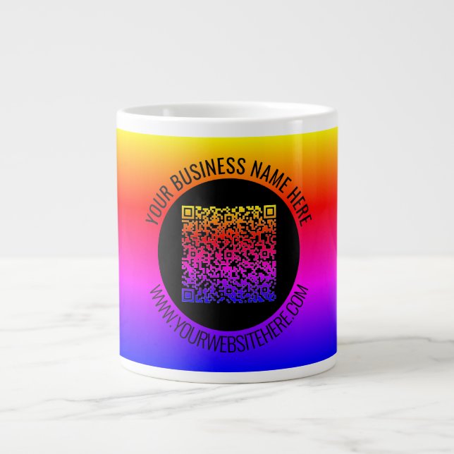 Your QR Code Scan and Custom Text Business Mug (Front)