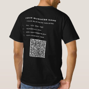 Your QR Code Scan and Custom Text Business T-Shirt